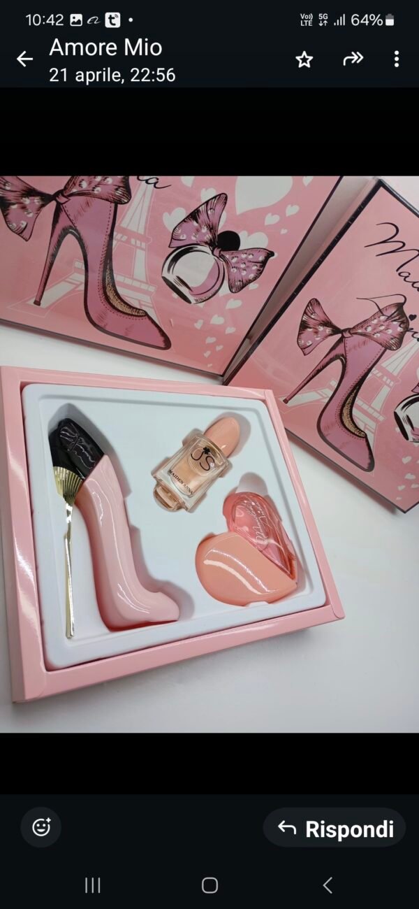 Set idea regalo 3 pezzi scarpetta si passion pink